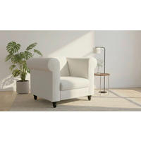 SESSEL in Cord Creme  - Creme/Schwarz, Basics, Holz/Textil (111/83/87cm) - Livetastic