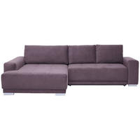 ECKSOFA inkl. Funktionen Rotbraun Flachgewebe  - Rotbraun/Silberfarben, Design, Holz/Textil (195/293cm) - Cantus