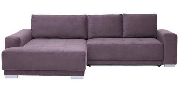 ECKSOFA inkl. Funktionen in Flachgewebe Rotbraun  - Rotbraun/Silberfarben, Design, Holz/Textil (195/293cm) - Cantus