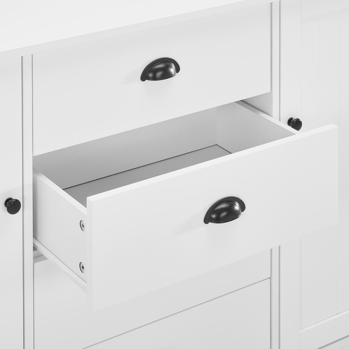SIDEBOARD  in 140/80/39 cm  - Schwarz/Weiß, LIFESTYLE, Holzwerkstoff/Metall (140/80/39cm) - MID.YOU