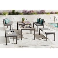 GARTENSET Webstoff Aluminium  - Anthrazit/Hellgrau, MODERN, Kunststoff/Textil - Ambia Garden