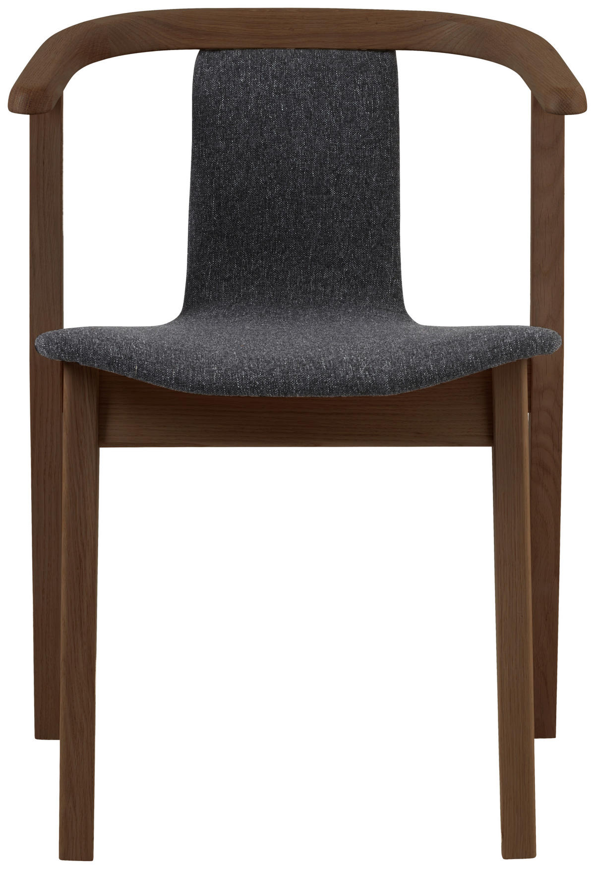 STOL flatväv  - mörkgrå/mörkbrun, Klassisk, trä/textil (54/75/54cm) - Skovby