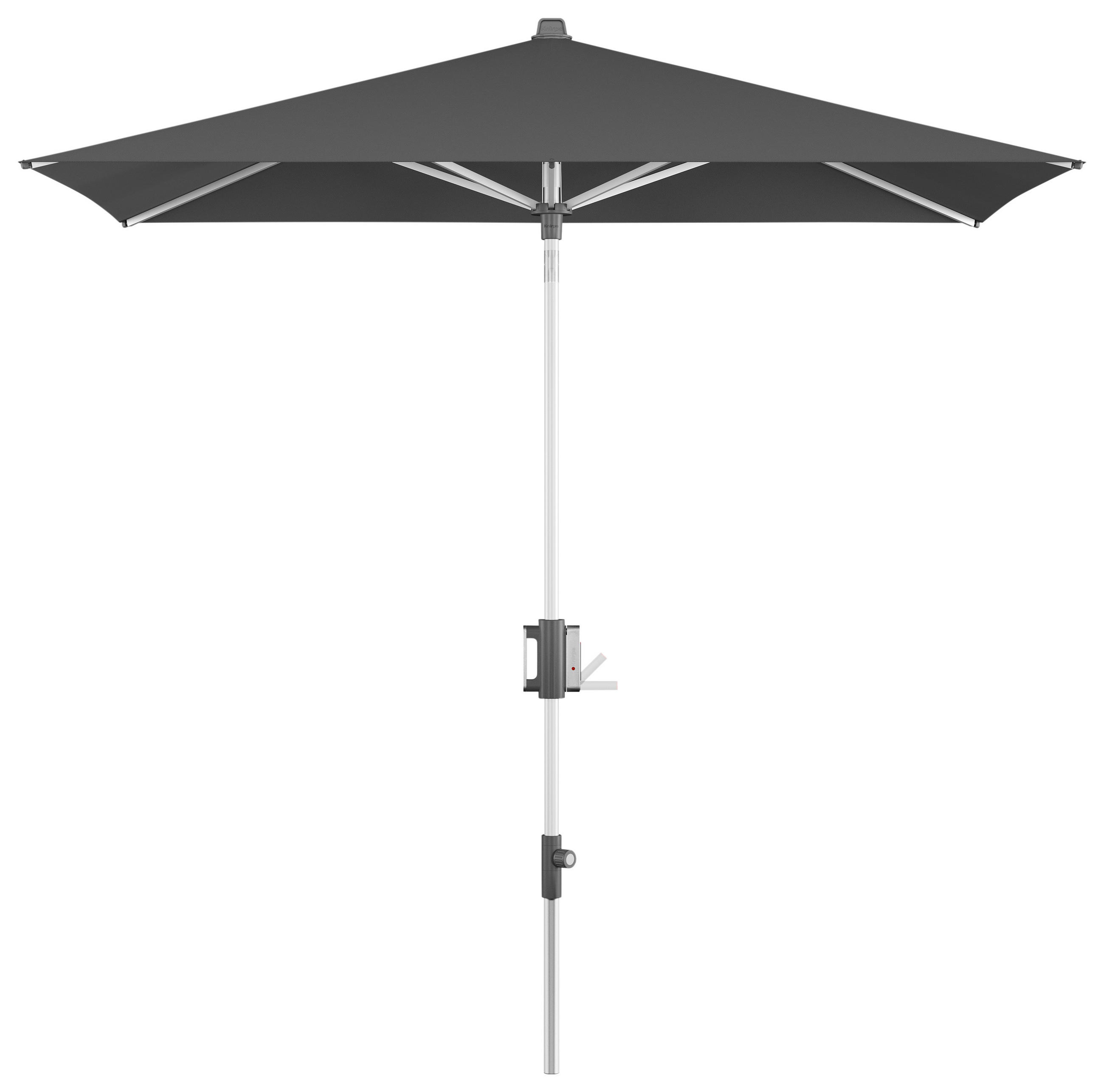 SONNENSCHIRM 230X150 cm Dunkelgrau  - Dunkelgrau/Alufarben, KONVENTIONELL, Textil/Metall (230/150cm) - KNIRPS