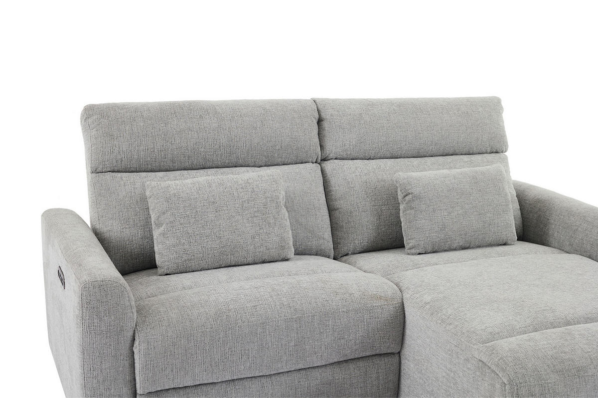 ECKSOFA Grau Webstoff  - Schwarz/Grau, Design, Kunststoff/Textil (212/101cm) - Carryhome
