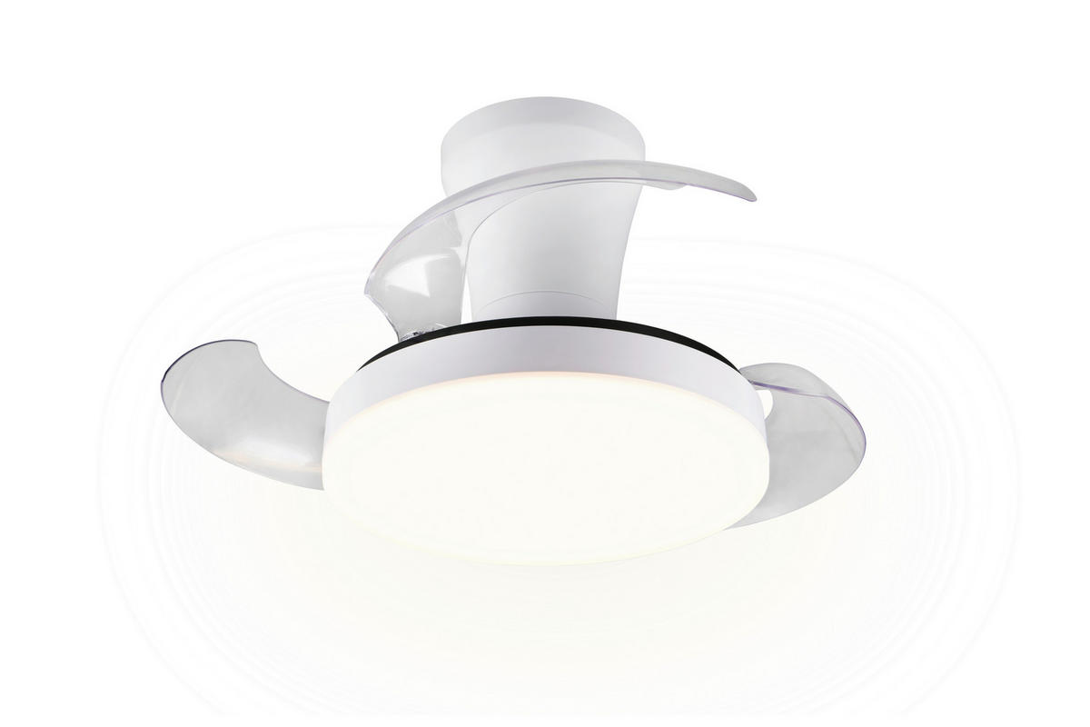 DECKENVENTILATOR - Klar/Weiß, Design, Kunststoff/Metall (30/24cm)