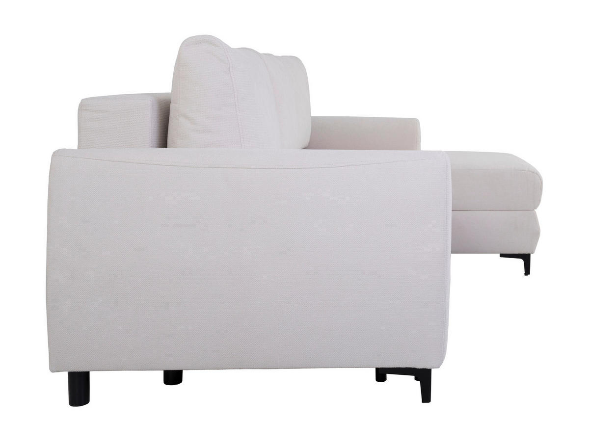 ECKSOFA in Mikrofaser Creme  - Creme/Schwarz, Design, Textil/Metall (236/148cm) - MID.YOU
