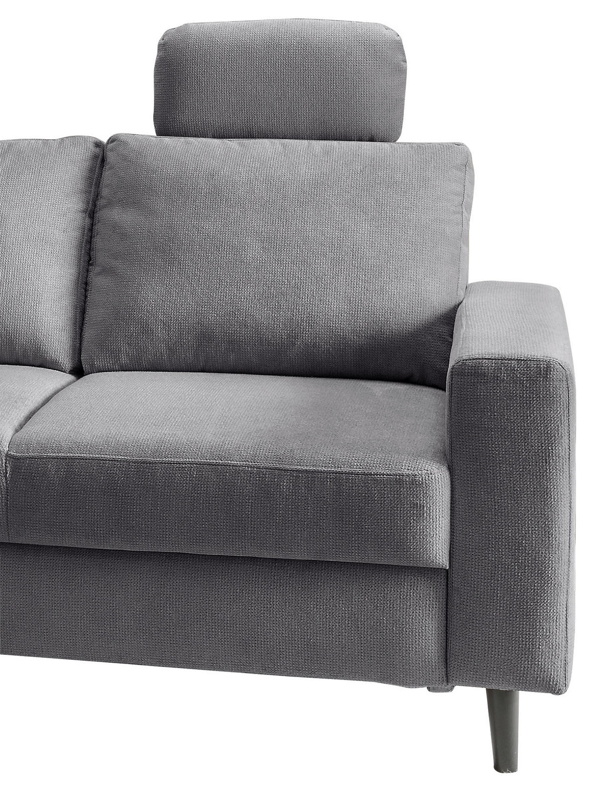 ECKSCHLAFSOFA in Chenille Dunkelgrau  - Dunkelgrau/Schwarz, MODERN, Holz/Textil (200/242cm) - Livetastic