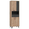 REGAL Dunkelgrau, Eiche Artisan  - Dunkelgrau/Schwarz, Design, Holzwerkstoff/Kunststoff (59,8/192,5/41,5cm) - Carryhome