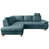ECKSCHLAFSOFA in Cord Petrol  - Wildeiche/Petrol, Modern, Holz/Textil (206/261cm) - Livetastic