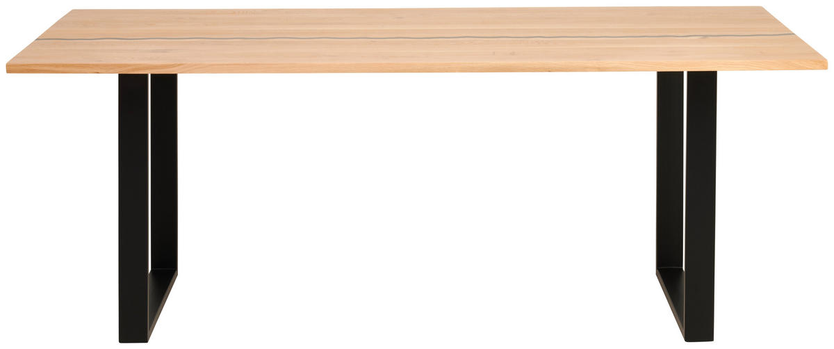 ESSTISCH in Holz, Metall   - Schwarz/Naturfarben, Design, Holz/Metall (200/76/100cm) - MID.YOU