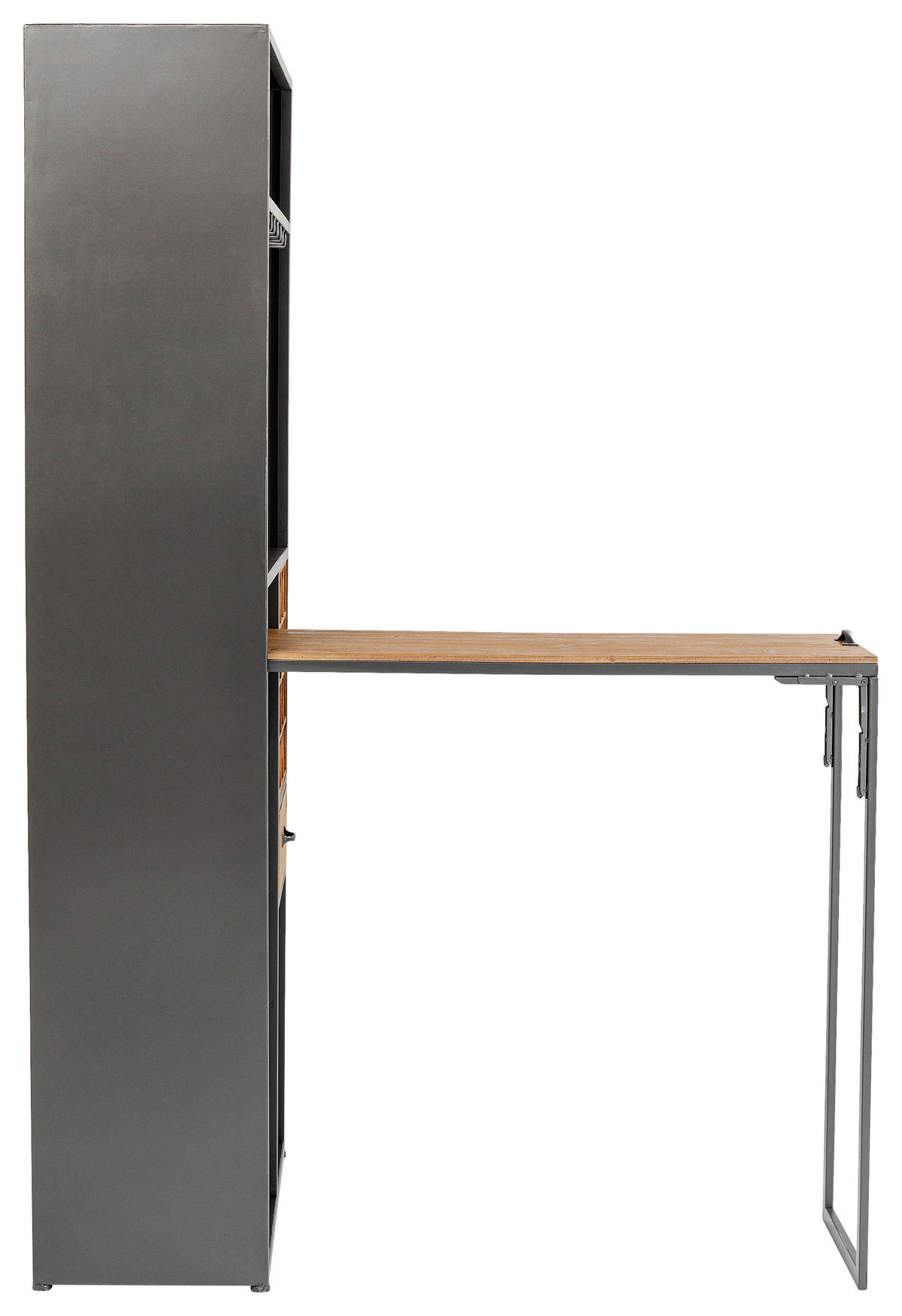 BARSCHRANK Tanne massiv Grau, Naturfarben  - Naturfarben/Grau, Design, Holz/Metall (80/201/38-134,5cm) - Kare-Design