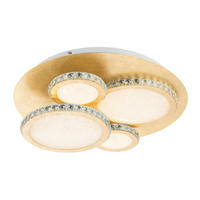 LED-DECKENLEUCHTE 45/14 cm   - Klar/Goldfarben, Design, Glas/Kunststoff (45/14cm) - Globo