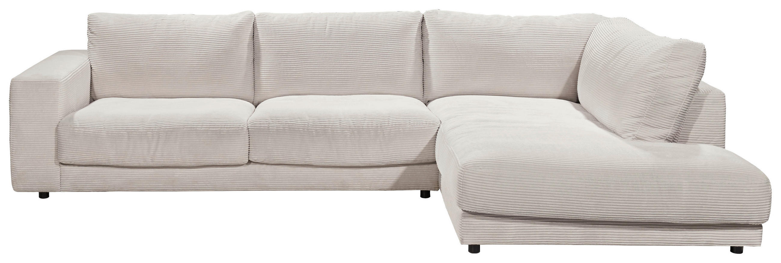 ECKSOFA Weiß Cord  - Schwarz/Weiß, Design, Kunststoff/Textil (325/224cm) - Hom`in
