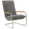 SESSEL in Flachgewebe Greige  - Edelstahlfarben/Greige, Design, Holz/Textil (76/105/87cm) - Koinor