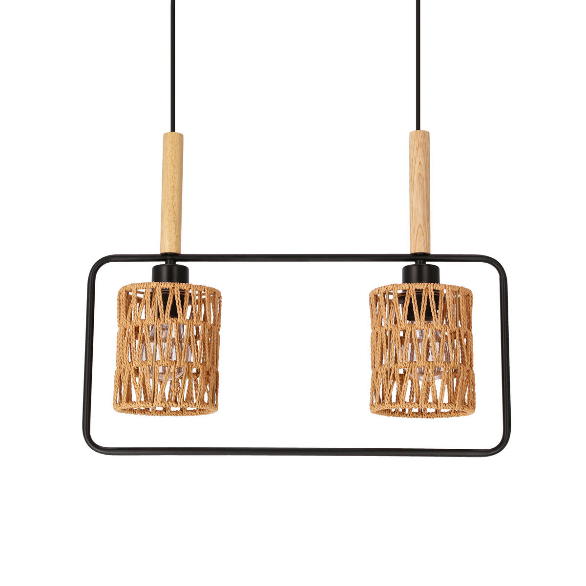 PENDELLAMPA Crown 50 cm  - beige/svart, Natur, metall/textil (50cm)