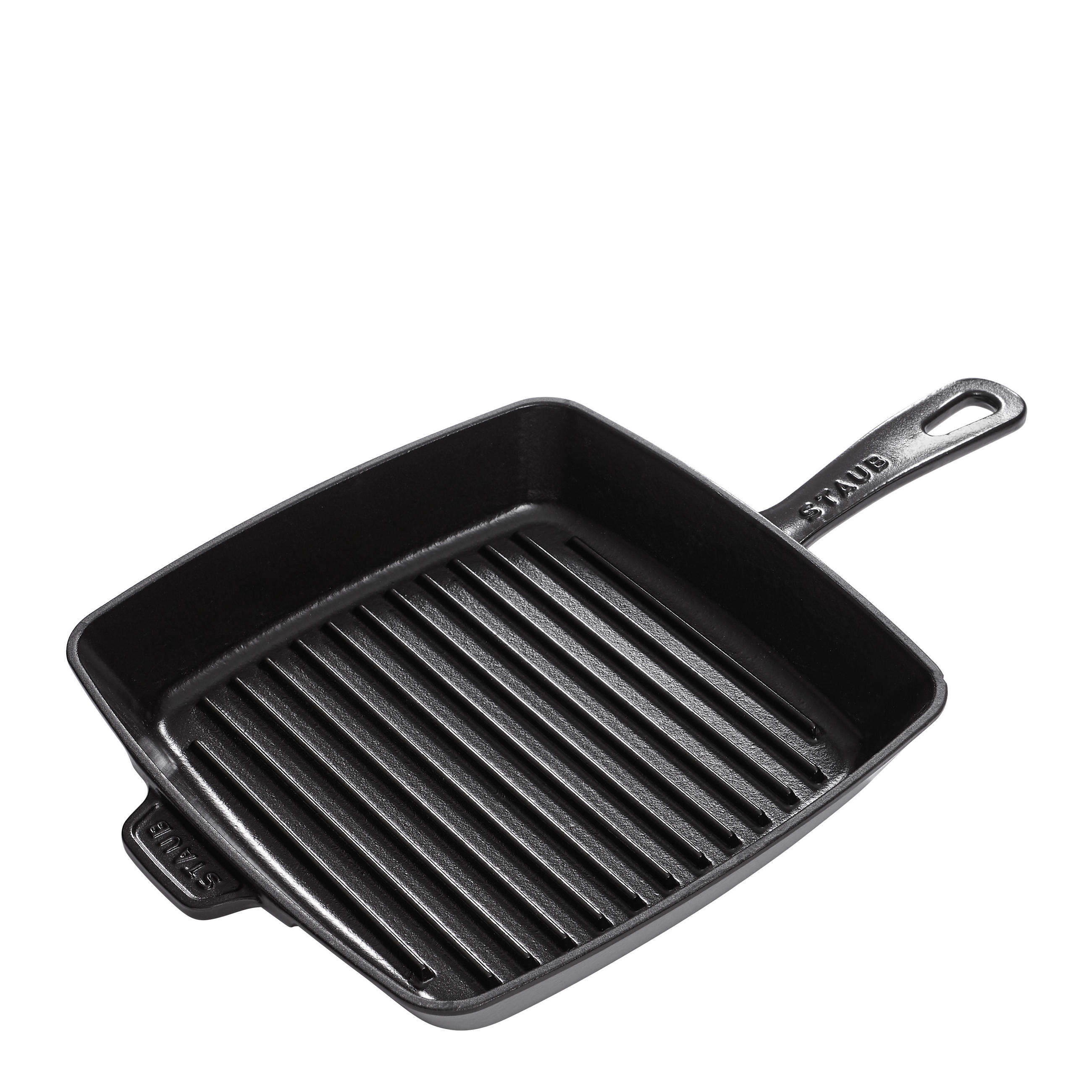 GRILLPFANNE American  Grill Emaille  - Schwarz, Basics, Metall (24/24cm) - Staub