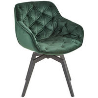 ARMLEHNSTUHL  in Eisen Samt  - Dunkelgrün/Schwarz, MODERN, Holz/Textil (58/83/63cm) - Livetastic