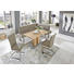ECKBANK Echtleder Wildeiche massiv Eichefarben, Hellgrau - Eichefarben/Hellgrau, Design, Leder/Holz (203/153cm) - Valdera