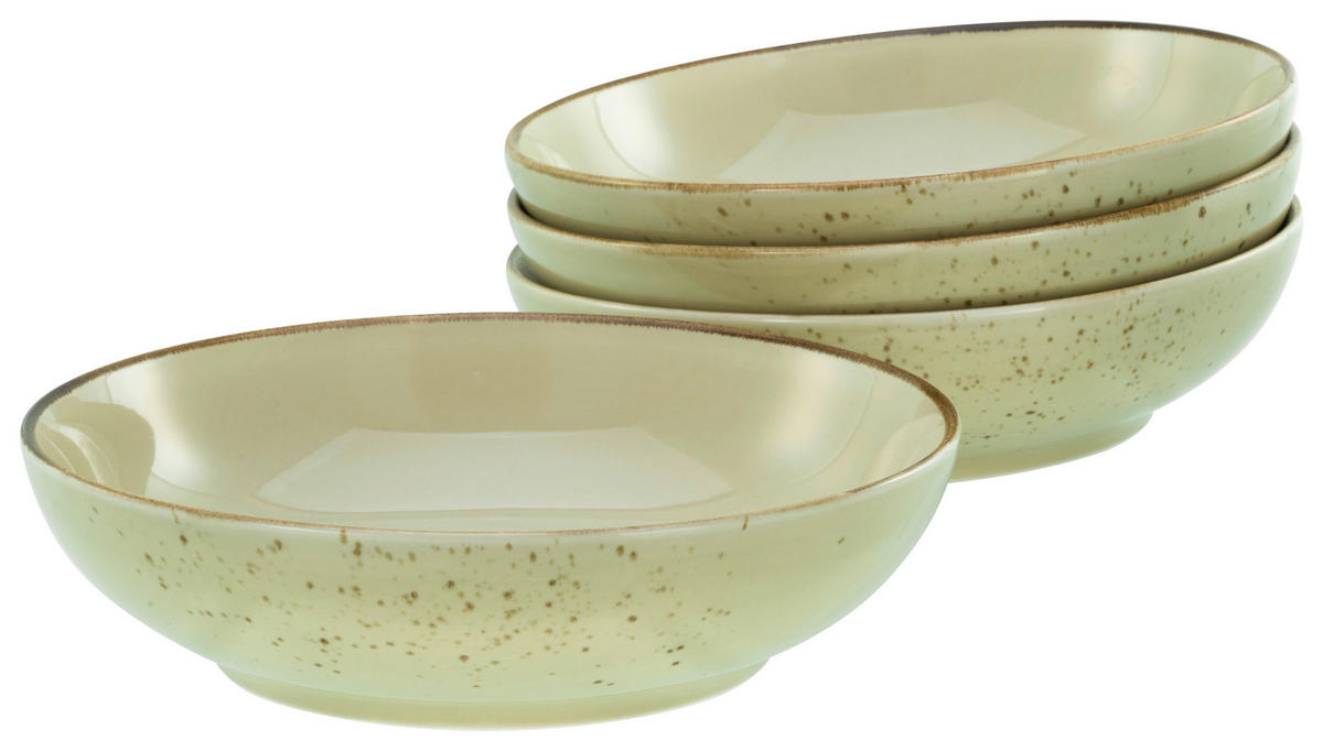 SCHÜSSELSET Nature Collection 4-teilig 22,5 cm  - Salbeigrün, Design, Keramik (22,5cm) - Creatable