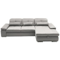 ECKSOFA Flachgewebe Creme  - Chromfarben/Creme, Design, Textil (309/195cm) - Beldomo Style