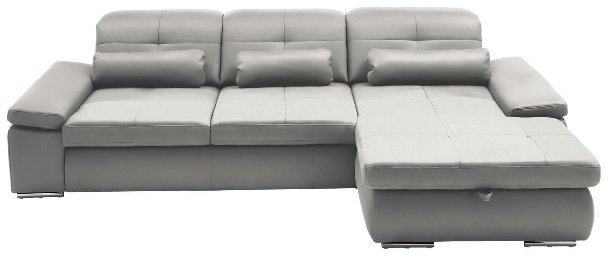 ECKSOFA Flachgewebe Creme  - Chromfarben/Creme, Design, Textil (309/195cm) - Beldomo Style