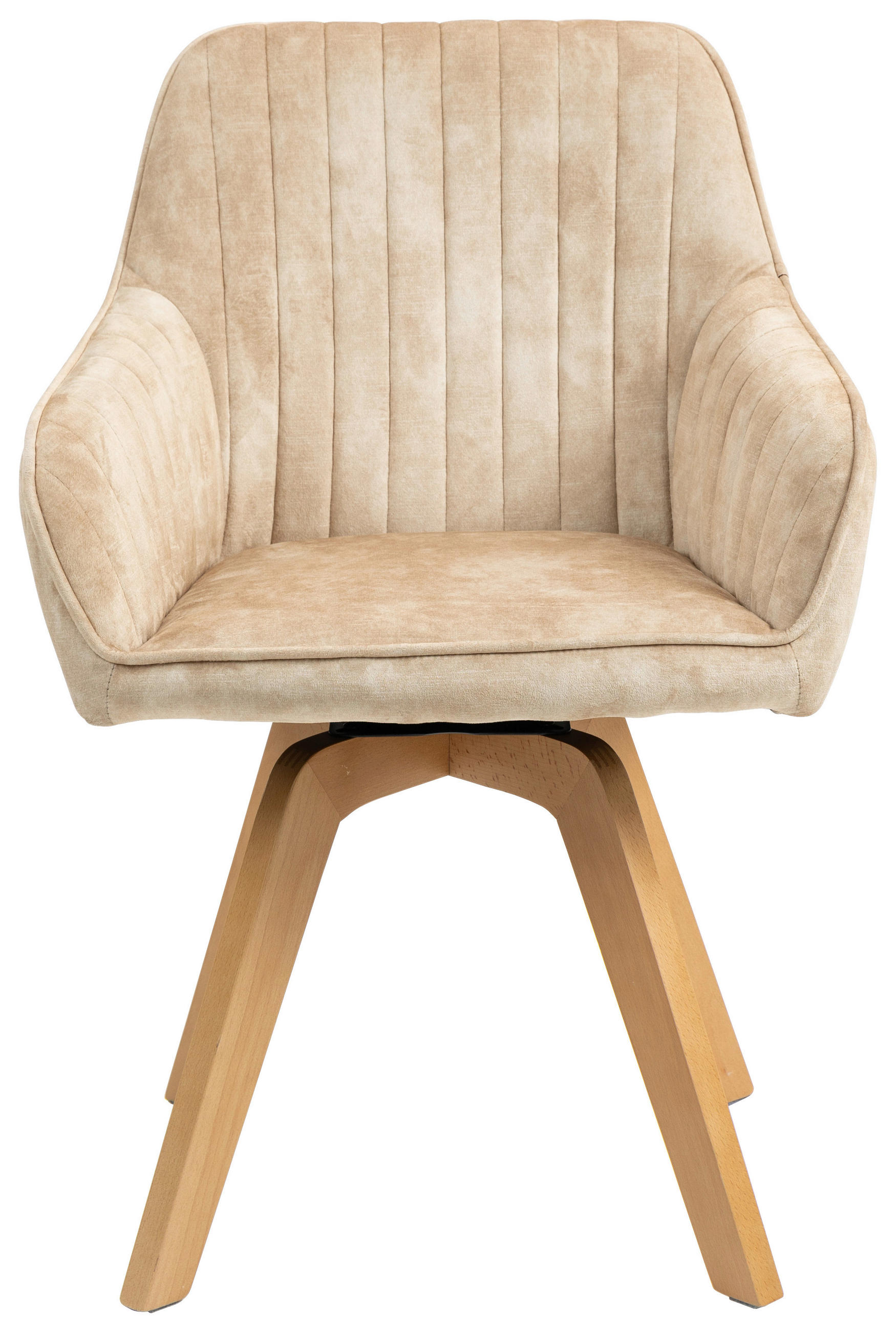 ARMLEHNSTUHL  in Samt  - Beige/Buchefarben, KONVENTIONELL, Holz/Textil (63/83/63cm) - MID.YOU