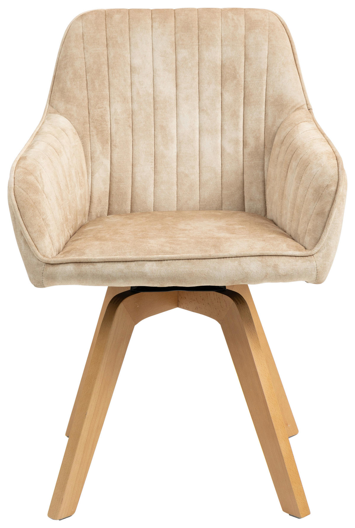 ARMLEHNSTUHL  in Samt  - Beige/Buchefarben, KONVENTIONELL, Holz/Textil (63/83/63cm) - MID.YOU