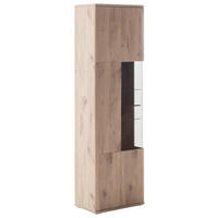 VITRINE in Eichefarben  - Eichefarben/Anthrazit, Design, Glas/Holzwerkstoff (60/199/37cm) - MID.YOU