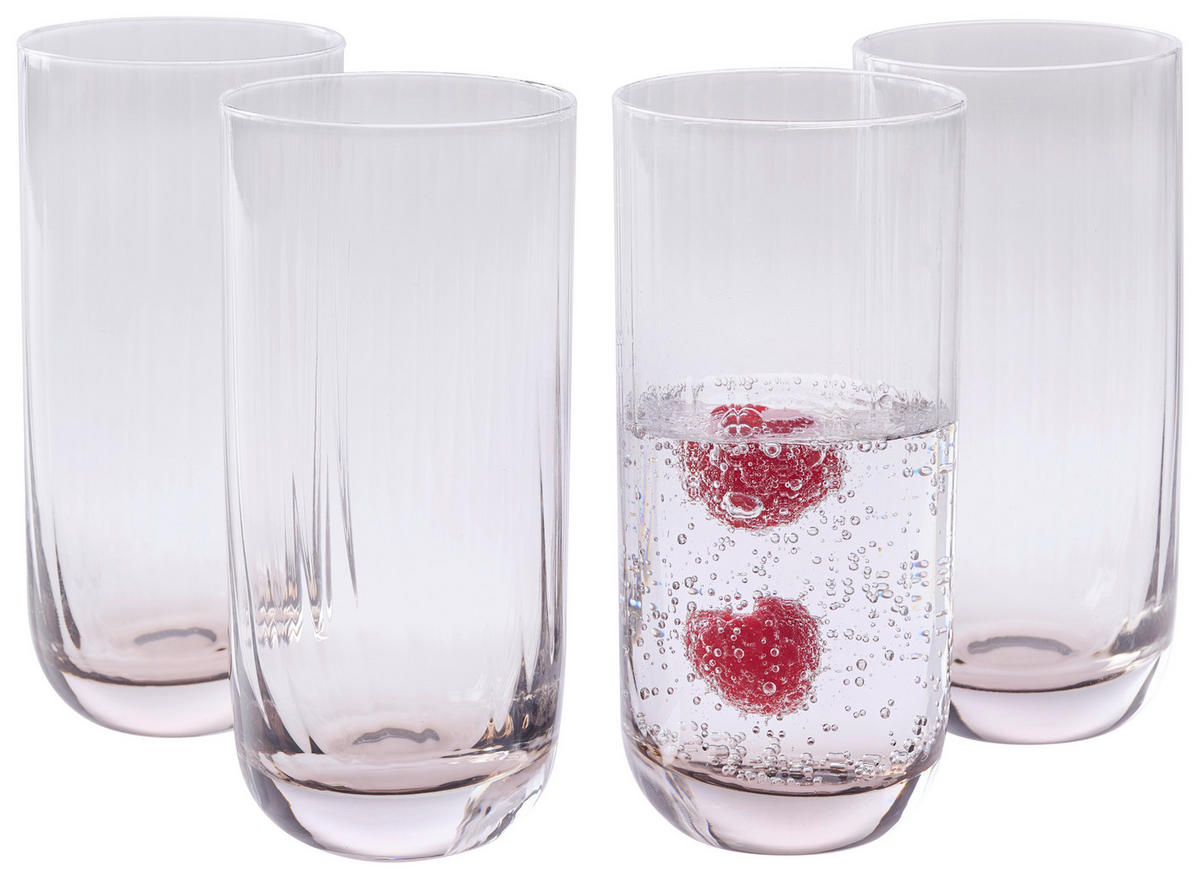 TRINKGLAS 360 ml 4-teilig  - Hellbraun, Trend, Glas - Novel