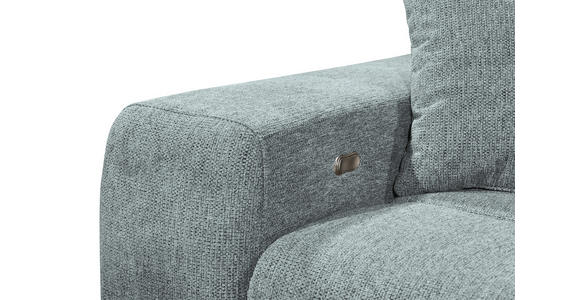 ECKSOFA Hellblau Chenille Zierkissen, Bettkasten, Rücken echt, Kopfteilverstellung, Sitztiefenverstellung  - Schwarz/Hellblau, KONVENTIONELL, Kunststoff/Textil (268/172cm) - Carryhome