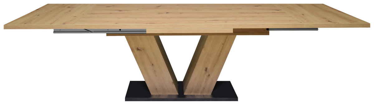 ESSTISCH in Holzwerkstoff 180-280/90/76 cm  - Schwarz/Eiche Artisan, KONVENTIONELL, Holzwerkstoff (180-280/90/76cm) - Hom`in