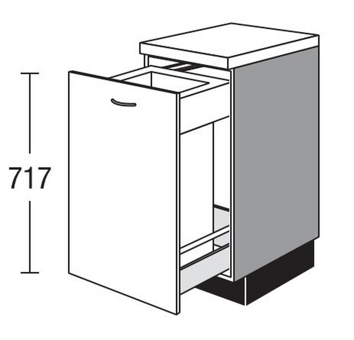 KÜCHENUNTERSCHRANK 40/87,8/57,6 cm  in Weiß  - Edelstahlfarben/Weiß, Basics, Holzwerkstoff/Metall (40/87,8/57,6cm) - Impuls