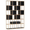 REGAL  108/160/25 cm Schwarz, Goldfarben  - Goldfarben/Schwarz, Design, Holz/Metall (108/160/25cm) - Lomoco