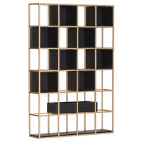 REGAL  108/160/25 cm Schwarz, Goldfarben  - Goldfarben/Schwarz, Design, Holz/Metall (108/160/25cm) - Lomoco