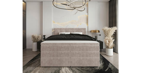 BOXSPRINGBETT 160/200 cm  in Beige  - Beige/Schwarz, KONVENTIONELL, Kunststoff/Textil (160/200cm) - Carryhome