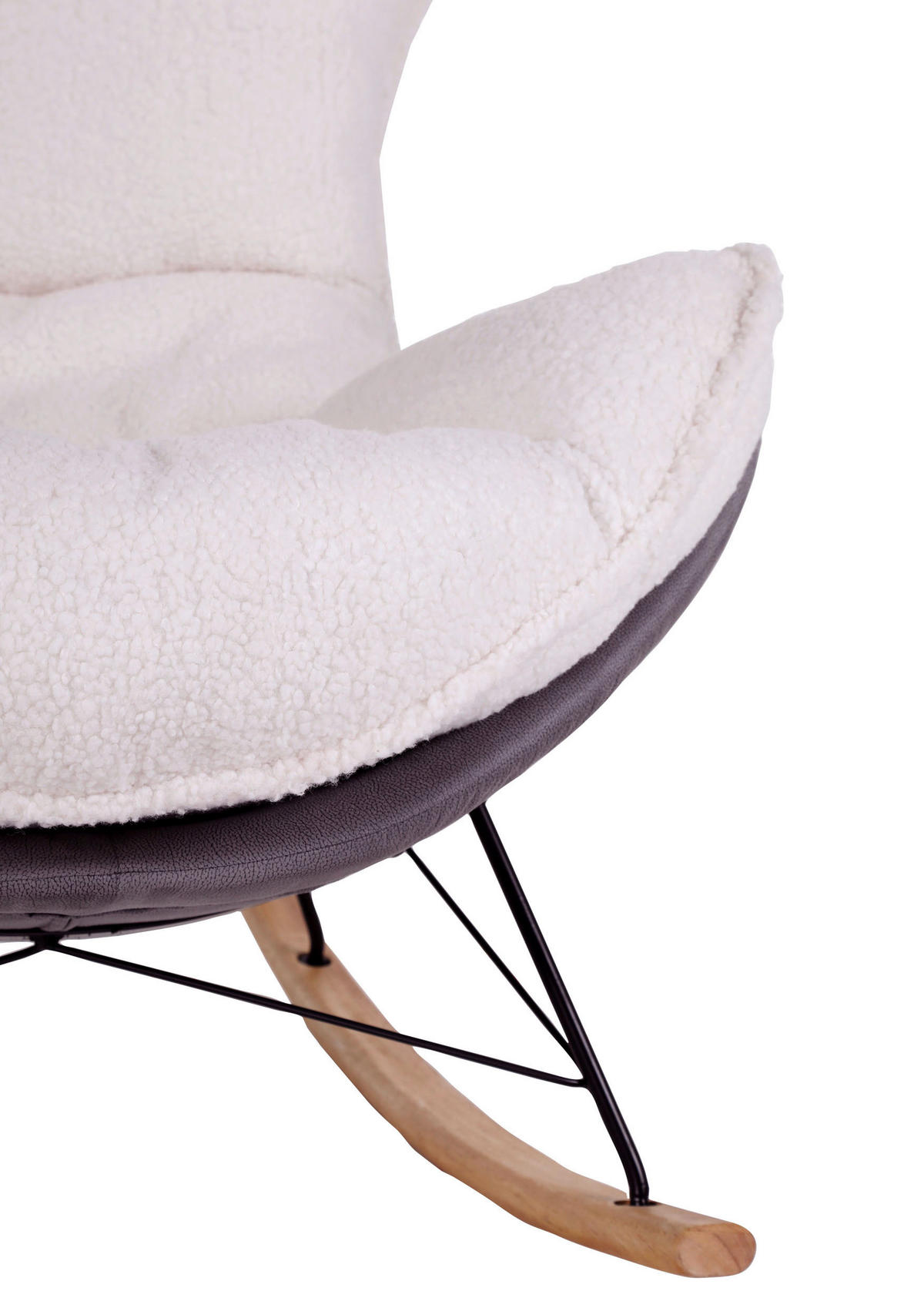 FOTOLIU BALANSOAR in textil gri, alb  - alb/gri, Natur, lemn/metal (85/90/100cm) - Ambia Home