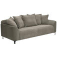 3-SITZER-SOFA in Cord, Velours Braun  - Schwarz/Braun, KONVENTIONELL, Textil/Metall (228/84/99cm) - Carryhome