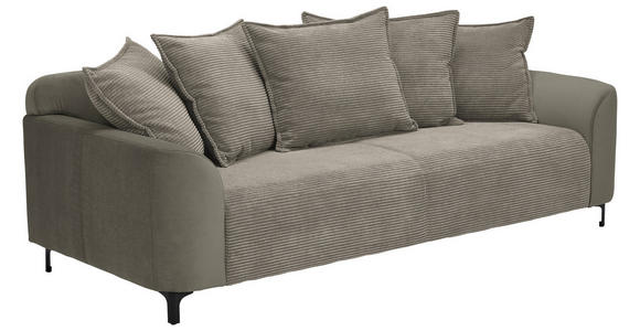 3-SITZER-SOFA in Cord, Velours Braun  - Schwarz/Braun, KONVENTIONELL, Textil/Metall (228/84/99cm) - Carryhome