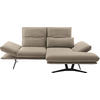 ECKSOFA in Echtleder Sandfarben  - Sandfarben/Schwarz, Design, Leder/Metall (210/130cm) - Dieter Knoll