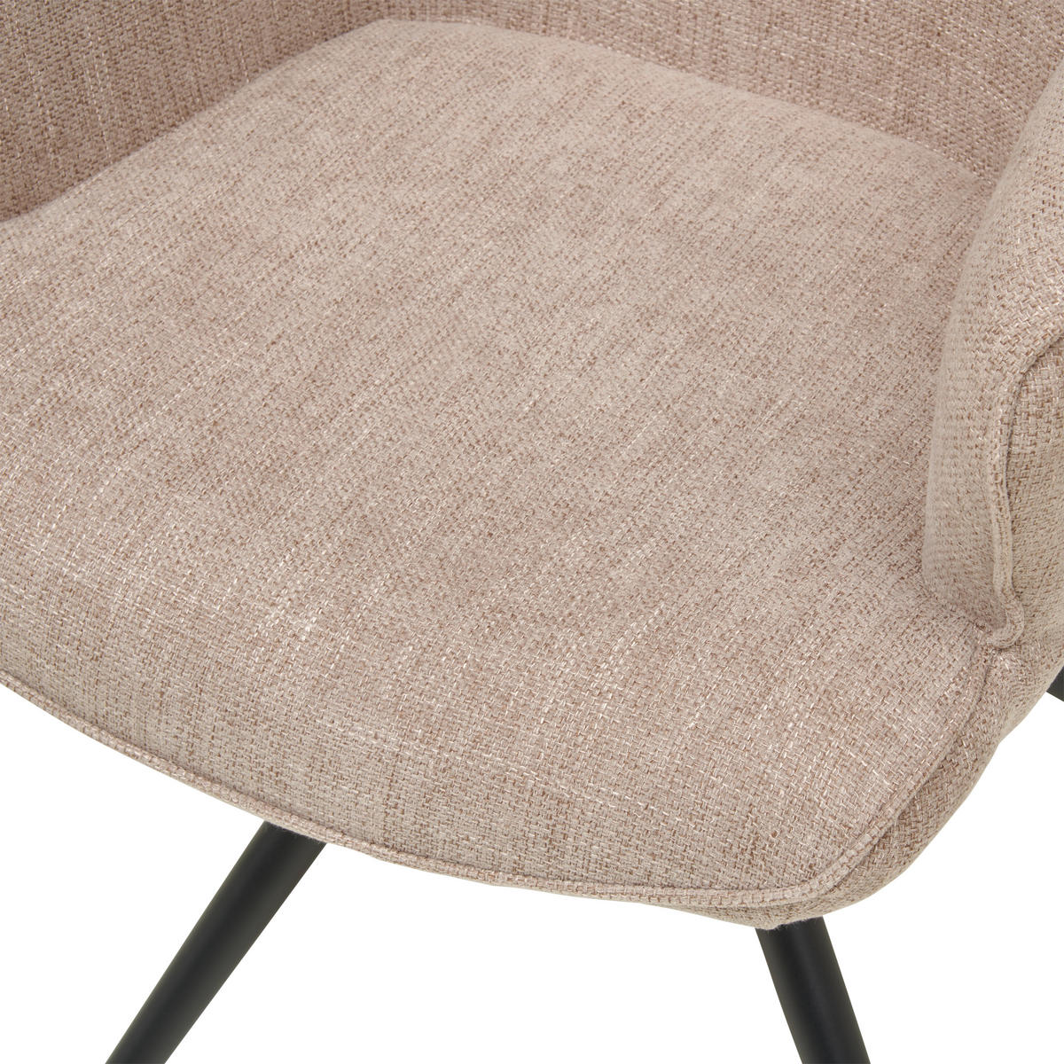 ARMLEHNSTUHL  in Eisen Webstoff  - Taupe/Schwarz, KONVENTIONELL, Textil/Metall (62/89/62cm) - Livetastic