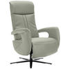 RELAXSESSEL in Leder Hellgrau  - Hellgrau/Schwarz, Design, Leder/Metall (71/112/83cm) - Dieter Knoll