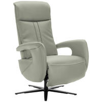 RELAXSESSEL in Leder Hellgrau  - Hellgrau/Schwarz, Design, Leder/Metall (71/112/83cm) - Dieter Knoll