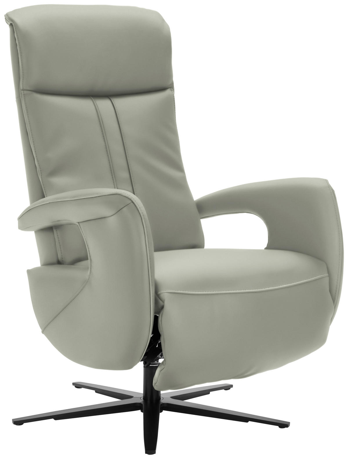 RELAXSESSEL in Leder Hellgrau  - Hellgrau/Schwarz, Design, Leder/Metall (71/112/83cm) - Dieter Knoll
