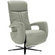 RELAXSESSEL in Leder Hellgrau  - Hellgrau/Schwarz, Design, Leder/Metall (71/112/83cm) - Dieter Knoll