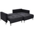 ECKSOFA Schwarz Velours  - Schwarz, KONVENTIONELL, Textil/Metall (226/155cm) - Carryhome