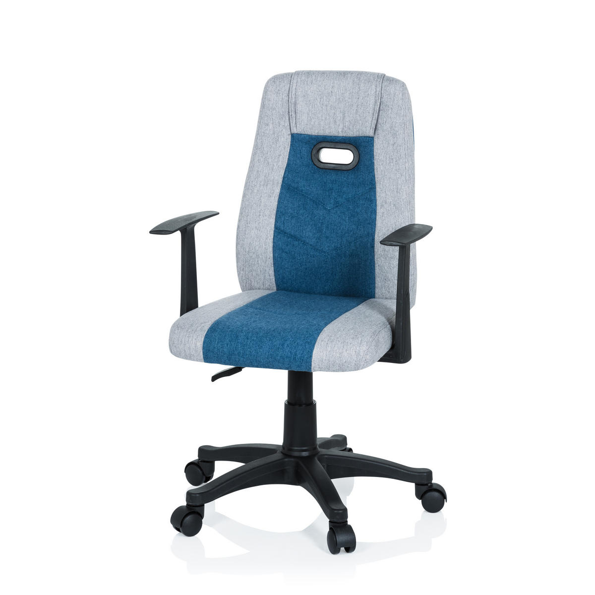 JUGENDDREHSTUHL Blau, Grau  - Blau/Schwarz, Basics, Kunststoff (55/95-105/45cm) - MID.YOU
