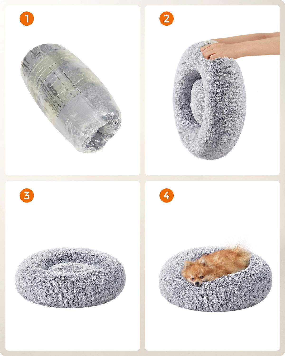HUNDEBETT - Hellgrau, Trend, Textil (60/20/60cm) - Boxxx