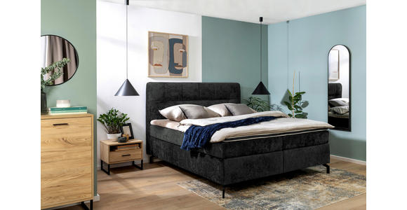 BOXSPRINGBETT 160/200 cm in Schwarz - Schwarz, Design, Textil/Metall (160/200cm) - Esposa