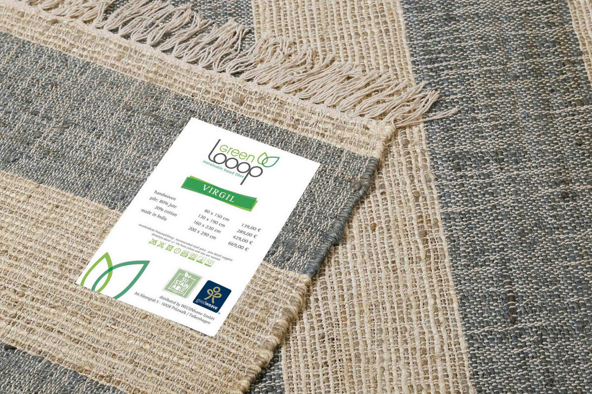 HANDWEBTEPPICH 200/290 cm Virgil Anthrazit, Sandfarben  - Sandfarben/Anthrazit, KONVENTIONELL, Textil (200/290cm)