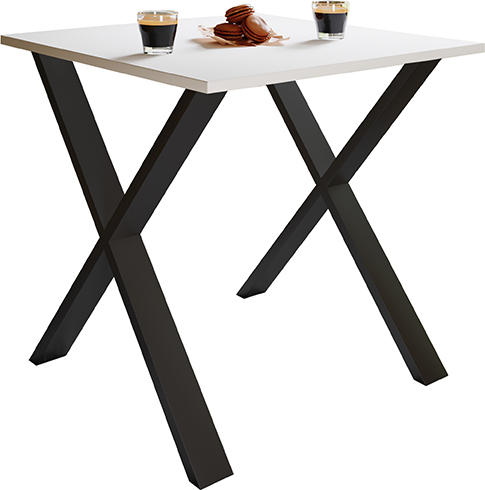 ESSTISCH Schwarz, Weiß  - Schwarz/Weiß, Basics, Holzwerkstoff/Metall (80/50/76cm) - MID.YOU